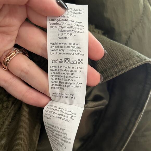 Madewell Hybrid Sherpa Jacket Olive Green Button Front Shacket Size XL - Picture 8 of 10